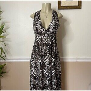 Stella Cruz Women’s Y2K Vintage Halter V-Neck Beach Maxi Dress